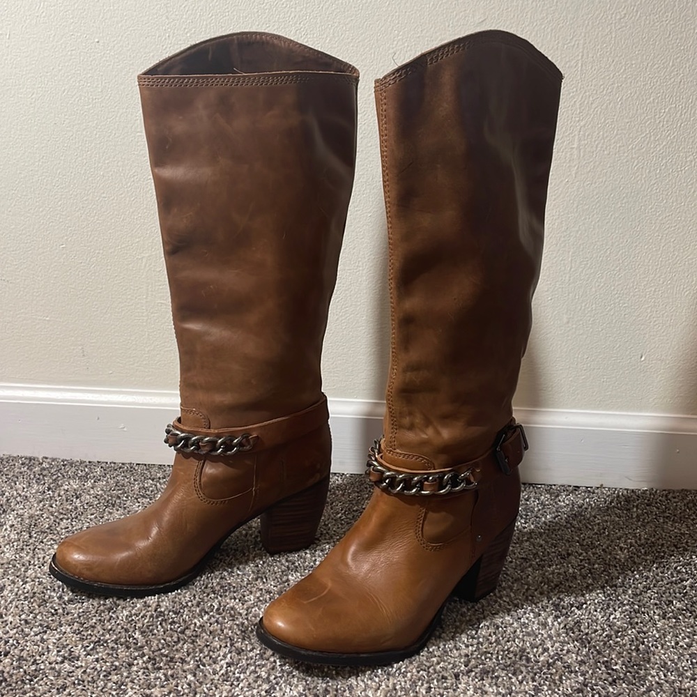 Authentic BCBGeneration tall camel colored boots size 8